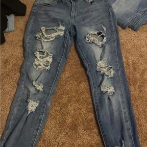 Distressed Blue Women's Jeans